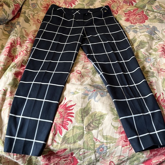 ESCADA Size EU 38 Plaid Stretchy Cigarette Chino Cotton Blend Naval Prep $295NEW - Picture 9 of 16